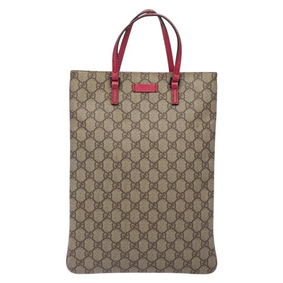 GUCCI GG Supreme Hand Bag Pvc Beige Silver - Picture 2 of 16